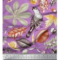 thumbnail image 1 of Soimoi Modal Satin Fabric Bird & Leaves Print Fabric by Yard 42 Inch Wide, 1 of 3