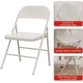 thumbnail image 4 of Folding Chairs Set of 2, Portable & Stackable Kitchen Chair, Foldable Chairs with Metal Frame Hold Up to 350 Pounds, Suitable for Dining Room, Home Office, Indoor and Outdoor Events, Beige, 4 of 6