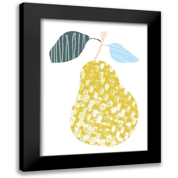 Vess, June Erica 12x14 Black Modern Framed Museum Art Print Titled - Cut Paper Fruit I