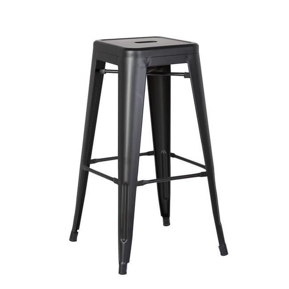 AC Pacific ACBS01-30-MB 30 in. Backless Costal Metal Barstool - Matte Black, Set of 2