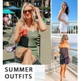 thumbnail image 4 of Off Shoulder Women Casual 2 Pieces Tank Tops & Elastic Waist Shorts Suit, 4 of 5