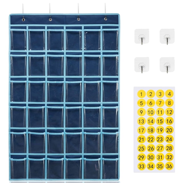 Toystoory Bolsa de almacenamiento para colgar en el aula, bolsa de soporte para artículos diversos para sala de estar montada en la pared con etiquetas de Almacenamiento y organización del hogar Toystoory HA059196-00