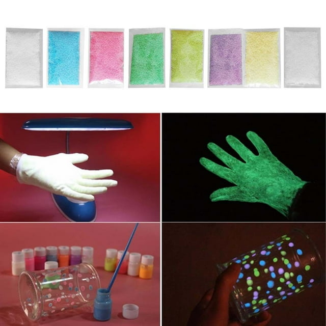 Bouteille de Sable Fluorescente DIY Poudre Lumineuse Résine Particules de Sable Fluorescentes Brillent dans le Sable Sombre, Jaune