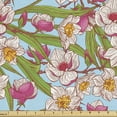 thumbnail image 1 of Floral Sofa Upholstery Fabric by the Yard, Energetic Spring Colors Abstract Drawing Narcissus and Magnolia Flowers, Decorative Fabric for DIY and Home Accents, Multicolor by Ambesonne, 1 of 5