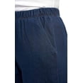 thumbnail image 4 of EOM Womans Pull On Side Pockets Full Elastic Waist Capri Length Jeans (X-Large, Indigo), 4 of 6