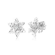 Gorgeous Diamond Accent Snowflake Stud Earrings For Women