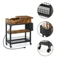 thumbnail image 2 of Coffee Table with Charging Station, Side Table with Usb Port and Power Outlet, Bedside Table with Storage Shelf for Small Space Living Room, Bedroom Brown, 2 of 5