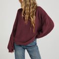 thumbnail image 6 of Edvintorg Womens Sweater Crew Neck Long Sleeve Casual Pullover Knit Sweaters Fall Winter Womens Fashion Wine M, 6 of 6