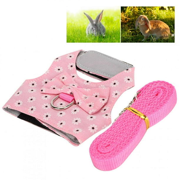 Arnés de Conejos, Correa de Hámster Correa de Correa de Correa de Chaleco Juego de Plomo, Accesorios de animales Pequeños Tela de Mezclilla para conejos