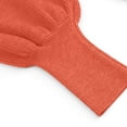 thumbnail image 3 of Lovskoo Sweaters for Women Plus Size Long Sleeve Loose Large Dolman Sleeve Knit Sweater Top Orange, 3 of 5