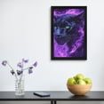 thumbnail image 6 of ZFLMY [Purple Flame Black Panther] Wall Art Framed Canvas Poster - [Black] Wood Frame Canvas Painting Wall Decor for Home Bedroom Living Room Decorations, 6 of 8