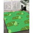 thumbnail image 3 of Ahgly Company Machine Washable Indoor Round Transitional Neon Green Area Rugs, 3' Round, 3 of 7