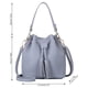 thumbnail image 5 of Bolso tipo cubo Qarigey con borla de piel sintética y cordón cruzado para mujer gris, 5 of 6