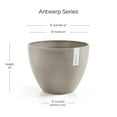 thumbnail image 2 of Ecopots Antwerp Durable Modern Round Indoor/Outdoor Recycled Based Composite Flower Pot Planter, Taupe, 12", 2 of 4