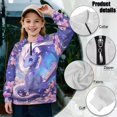 thumbnail image 6 of Uorisanigo Kids Sweatshirt Girls Half Zip Collar Sweatshirts Lightweight Floral Dragon Print Long Sleeve Pullover Tops for Vacation Shopping Exercise Wear Trendy Clothes, 5-14 Years, 6 of 7
