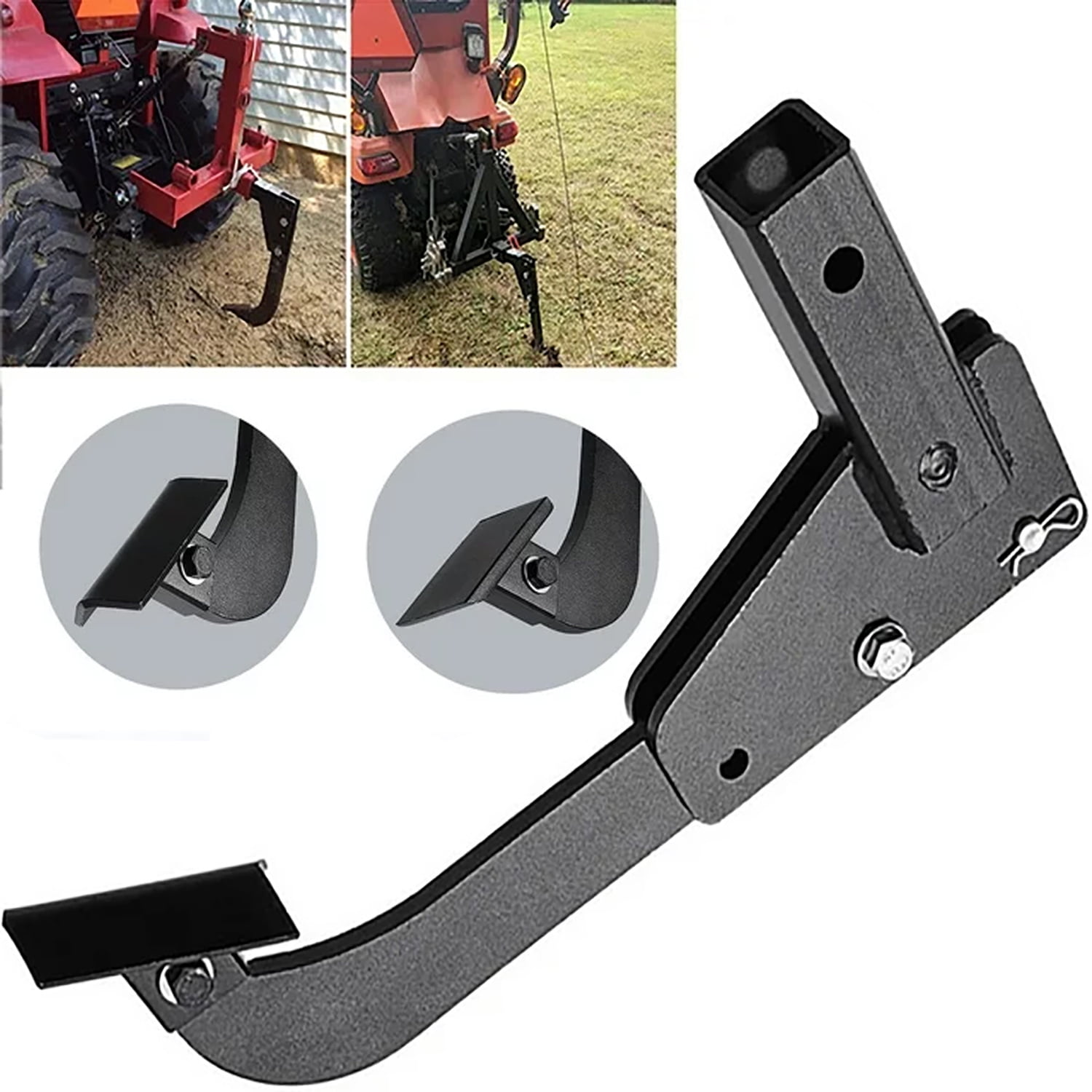 21-Tine Pine Straw Rake Attachment – 60" Wide, 2" Receiver, For Lawn Tractors, ATVs, UTVs – Steel, LEDKINGDOMUS