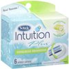Schick Intuition Plus Cucumber Melon Razor Cartridge, 6 Count