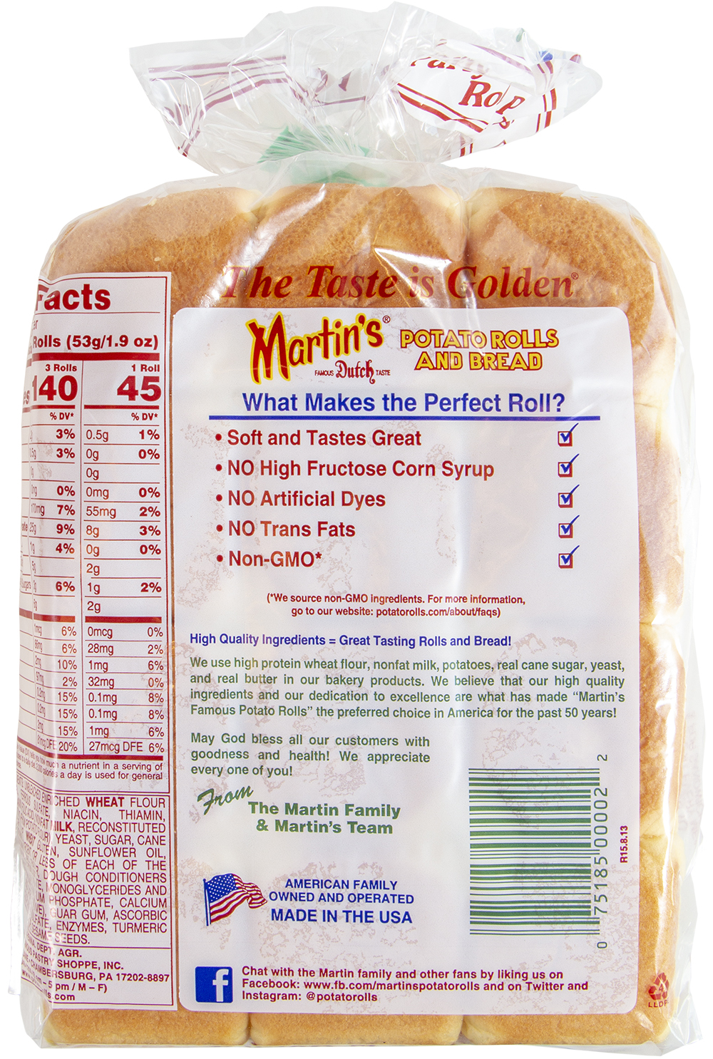 Martins Famous Pastr Martin's Potato Party Roll