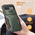 thumbnail image 2 of KOMI for Google Pixel 8a Case with 1 Screen Protector, Built-in Slide Camera Cover, Military Grade Drop Protection, Heavy Duty Rugged Shockproof Protective Phone Cover, Dark Green, 2 of 5