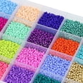 thumbnail image 3 of 24000 Pcs Glass Seed Beads 2mm Small Beads For Jewelry Making 24 Assortment Opaque Color Hole 0.6mm Bracelets Necklaces, 3 of 5
