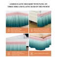 thumbnail image 6 of Pink Turquoise Bed Skirt Stripe Gradient Bed Skirts California King Size 16 Inch Drop, Wrap Around Dust Ruffle&nbsp;Bedskirt with Adjustable Elastic Belt for Queen Size Beds, 6 of 7