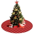 thumbnail image 3 of 48 Inch Christmas Tree Skirt – Velvet Plush Tree Mat, Soft Thickened Polyester with Red Ties, Single-Sided Printing, Available in 30in/36in/48in, Perfect for Holiday Xmas Tree Decoration, 3 of 7