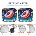 thumbnail image 5 of Kdxio Starry Sky Pine Tree Donut Print 2-Piece Sun Shade Front Windshield - Foldable Car Front Window Sunshades for Most Sedans SUV Truck, 5 of 6
