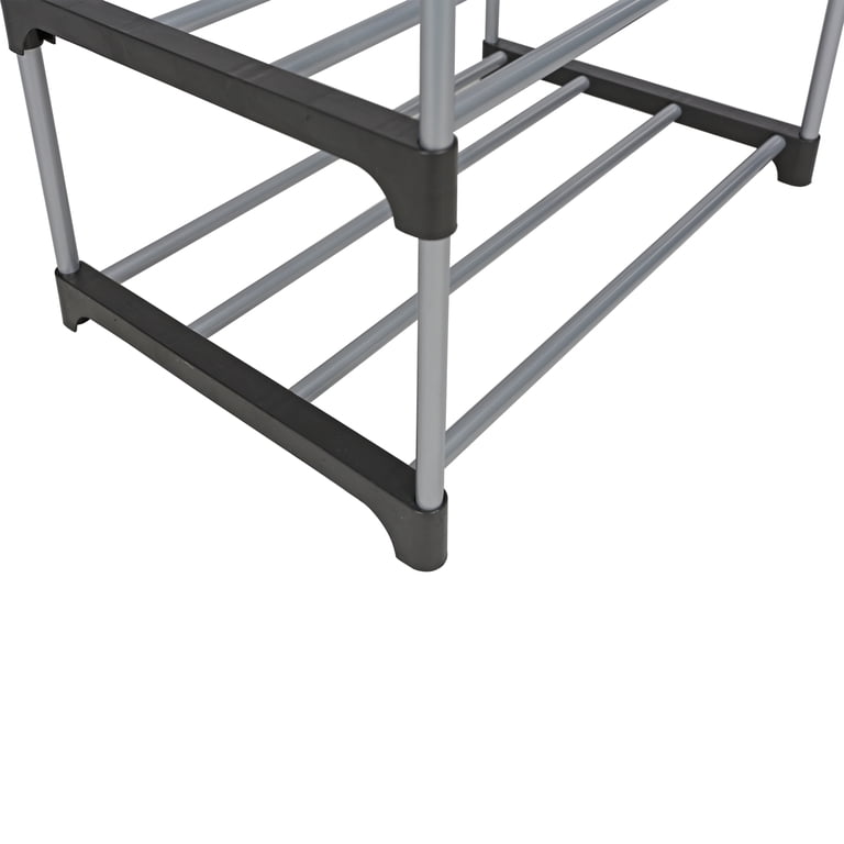 Mainstays 4-Tier Shoe Rack, Black and Silver photo 7