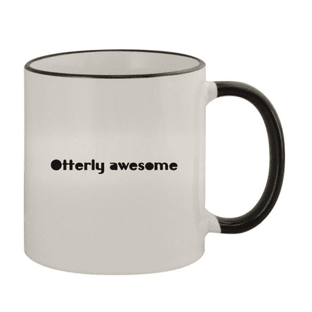 

Otterly Awesome - 11oz Colored Handle and Rim Coffee Mug Black