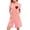 Pink, variant on Women Short Sleeve Nightdress Zip Up Knit Robe Style Heart Print with Side Pockets Long Nightdress White