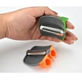 thumbnail image 3 of Stainless Steel Finger Fruit & Vegetable Peeler 2-Pack Ergonomic Rubber Grip Safe Kitchen Tool for Peeling Potatoes,Carrots,Cucumbers 6.5x6.5x4.5cm, 3 of 5