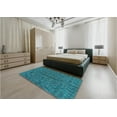 thumbnail image 4 of Ahgly Company Indoor Square Patterned Dark Turquoise Green Area Rugs, 3' Square, 4 of 6