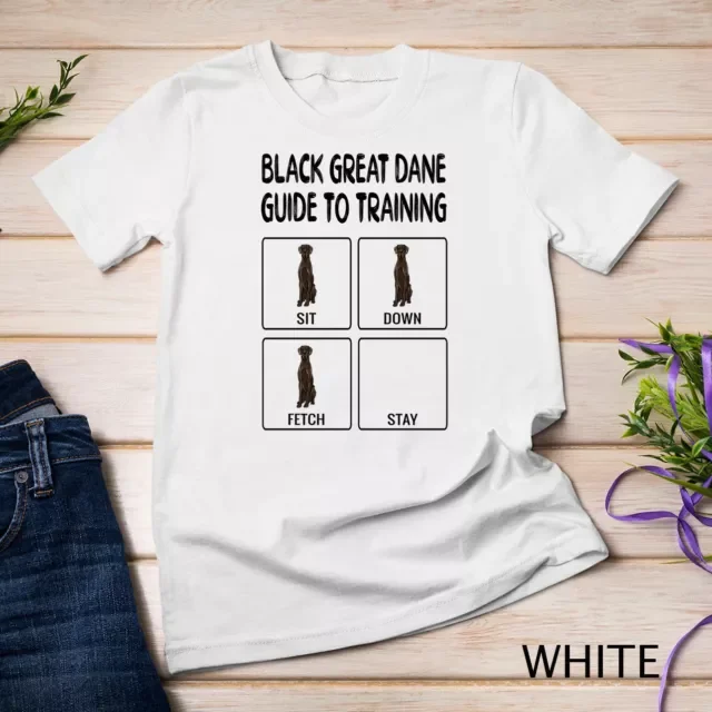 Black Great Dane Guide To Training Dog Obedience Unisex S-5XL T-Shirt Birthday Gifts; For Men & Women