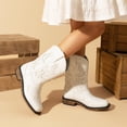 thumbnail image 2 of Kids Cowboy Boots for Girls & Boys Square Toe Mid Calf Western Riding Boots Toddler Little Kid Big Kid Sizes, 2 of 5