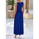 thumbnail image 2 of Vestido largo PRETTYGARDEN 2025 sin mangas con volantes azul sirena, 2 of 8