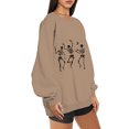 thumbnail image 4 of XFLWAM Women's Oversized Fleece Sweatshirts Long Sleeve Crew Neck Pullover Sweatshirt Casual Hoodie Tops Khaki-3 S, 4 of 6