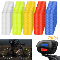 75 PCS Reflective Stickers, 3.15" X 1.18" Super Reflection Safety Reflective Tape, Reflective Safety Tape Stickers,  Safety Warning Tape for Helmets, Cars, Mailboxes & More 5 Color