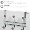 thumbnail image 6 of Evideco French home goods 6 Hooks Indoor Bathroom Rust Resistant Over-the-Door Storage Towel Hooks, Gray, 6 of 8