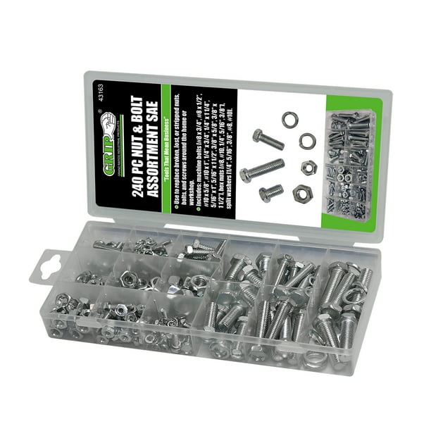 Grip 240 pc Nut & Bolt Assortment SAE