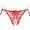 RD1, variant on Women's Panties Transparent Lace Up Crotch Open Panties for Women Open Front Details and Sheer Mesh Underwear Red One Size