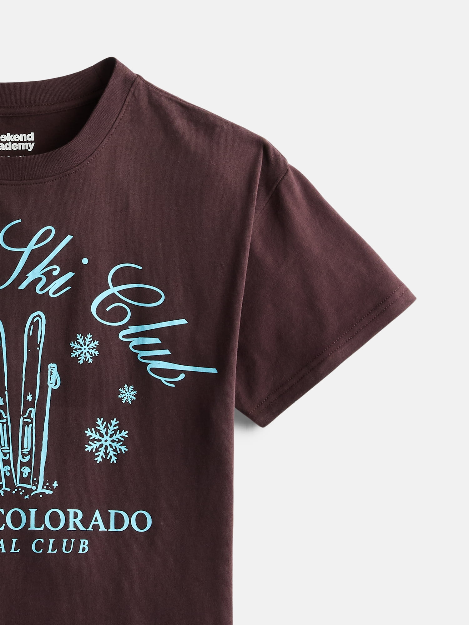 Weekend Academy Girls Oversized Graphic Cotton Tee with Short Sleeves, Sizes 4-18