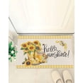 thumbnail image 4 of Shag Bath Rugs Farm Yellow Sunflower Honey Bee Plush Soft Fluffy Doormat Floor Carpet,Non-Slip Living Room Bedroom Kitchen Entryway Door Mats Country Plaid Vintage Linen, 4 of 6