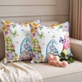 thumbnail image 2 of Easter Gnome Pillow Covers 2 Pack Sunflower Blue Hydrangea Flowers Butterflies Spring Pillowcase Waterproof Outdoor Throw Pillow Cover for Patio Garden Square Cushion 16”x16”, 2 of 9