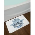 thumbnail image 2 of Evil Eye Bath Mat, Cultural Good Luck Amulet Hand Drawn Artsy Magical Superstitious Sacred, Non-Slip Plush Mat Bathroom Kitchen Laundry Room Decor, 29.5 X 17.5 Inches, Dark Blue Pale Blue, Ambesonne, 2 of 2