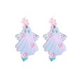 thumbnail image 1 of 2pcs Fun Transparent Symphony Ghost Pink Cherry Blossom Acrylic Earrings, 1 of 2