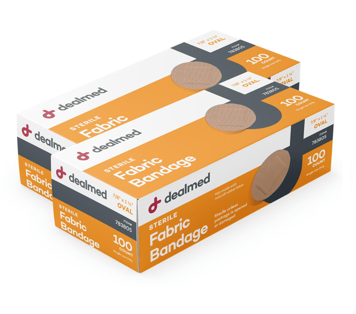 Dealmed Oval Fabric Adhesive Bandages, NonStick Pad for Minor Wounds