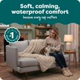 thumbnail image 3 of Waterproof Throw Blanket For Dogs & Indoor Cats  Washable - Shaggy Plush Calming Long Faux Fur Velvet Dog Taupe Medium, 3 of 9