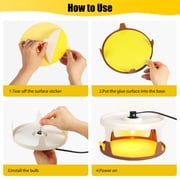 KingFurt 2 Pack Flea Trap Indoor Flea Light for Inside Your Home with 6 Sticky Disc & 6 Bulbs & 2 Electric Wires Pet and Kid ,Sticky Dome Bed Trap Non-