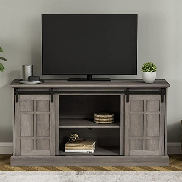 LGHM Modern Farmhouse Barn Door TV Stand for TVs up to 65" for Living
