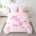 thumbnail image 2 of Castle Fairy Personalized Initial S Bedding Comforter Set,Pink Bow King Bedding Sets, 2 of 8